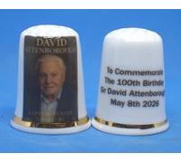 Birchcroft Porcelain China Collectable Thimble - Sir David Attenborough 100th Birthday