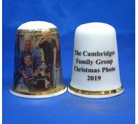 Birchcroft Porcelain China Collectable Thimble - The Cambridge's Christmas Photo - Free Box