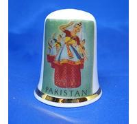 Birchcroft Porcelain China Collectable Thimble - Travel Poster Pakistan - Free Box