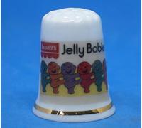 Birchcroft Porcelain China Collectible Thimble - Bassetts Jelly Babies - Dome Box