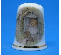 Birchcroft Porcelain China Collectible Thimble - Beatrix Potter Mr John Dormouse - with Box
