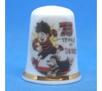Birchcroft Porcelain China Collectible Thimble - Dennis the Menace - with Display Box