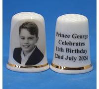 Birchcroft Porcelain China Collectible Thimble - Prince George 11th Birthday - with Display Box