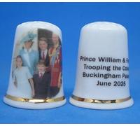 Birchcroft Porcelain China Collectible Thimble - Prince William & Family Trooping Colour 2025