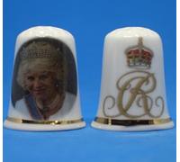 Birchcroft Porcelain China Collectible Thimble - Queen Consort Royal Cypher 2022