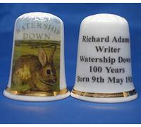 Birchcroft Porcelain China Collectible Thimble - Richard Adams writer Watership Down