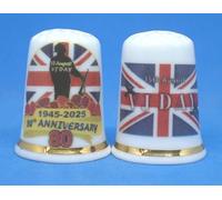 Birchcroft Porcelain China Collectible Thimble - VJ Day August 2025 - with Display Box
