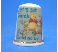 Birchcroft Porcelain China Collectible Thimble - Watch the World Go By - with Display Box