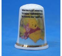 Birchcroft Porcelain China Collectible Thimble - What Day is it - with Display Box