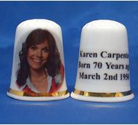Birchcroft Porcelain China Thimble - Karen Carpenter 70 Years