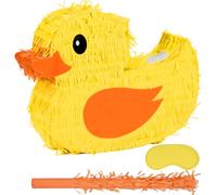 Birchio Duck Pinatas Bundle with a Blindfold and a Bat(16.5 x 12.6 x 4 Inches), Perfect for kid's Birthday Parties, Mexican Theme Parties, Decorations