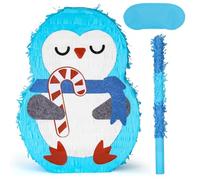 Birchio Penguin Pinatas Bundle with a Blindfold and Bat (15.4x13x4 Inches), Perfect for boys and girls Birthday Party suppilers, Decoration for Kids Party