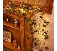 Birchlitland Decorative Garland Lights 6FT 96 LED Fairy Lights, Lighted Eucalyptus Twig Garlands with Timer Battery Operated for Bedroom Stairs Party and Holiday Decor Indoor Outdoor