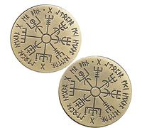BirchRiver Wayfinder Coin - Bronze - Vegvisir - Norse Compass Collector - Wayfinder