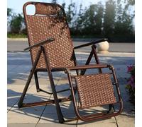 Birchtree 2 X Folding Rattan Sun Recliner Weatherproof Garden Patio Wicker Chair