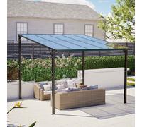 BIRCHTREE 3x3M 10x10FT Lean To Pergola W/ Roof Wall Mounted Gazebo
