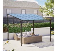 Birchtree 3X3M 10X10Ft Lean To Pergola W/ Roof Wall Mounted Gazebo