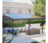Birchtree 3X4M 10X14Ft Lean To Pergola W/ Roof Wall Mounted Gazebo