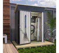 Birchtree 3X5Ft Metal Garden Shed Pent Roof Outdoor Storage Cabinet House Anthracite