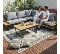 Birchtree 5-Seater Garden Furniture Set Corner Sofa Conversation Set W/coffee Table Grey