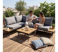 BIRCHTREE Garden Furniture Set 5-Seater with Coffee Table 4 Pieces 2 Seater Sofa