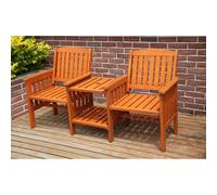 BIRCHTREE Garden Love Seat Wooden Bench 2 Seater Patio Twin Chair W/ Table LS02