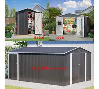 Garden Shed 5X2.6FT Metal Apex Roof Free Foundation Storage House Anthracite