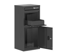 BIRCHTREE Large Parcel Drop Box with Lock & 2 Keys, 101cm Height, Secure Parcel Delivery Box, Weatherproof Outdoor Metal Parcel Box with Anti-Theft Design, Wall or Floor Mounted, Grey