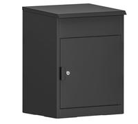 Birchtree Lockable Parcel Drop Box 58Cm Small Secure Outdoor Metal Delivery Box Grey