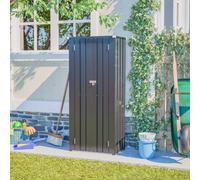 Birchtree Metal Garden Storage Box Shed Outdoor With Shelves Cabinet Anthracite