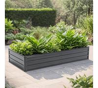 Birchtree Metal Raised Garden Bed Outdoor Steel Planter Low Profile For Herbs