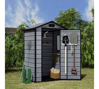 BIRCHTREE Plastic Garden Shed Apex 4X3FT Grey