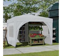 (White) Birchtree Waterproof Pop Up Garden Gazebo - 3 x 3m