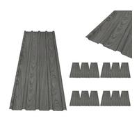 Birchtree Roof Sheets 12X Corrugated Garage Carport Shed Metal Roofing Panels Wood Grain Grey