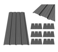 BIRCHTREE Roof Sheets 18x Corrugated Garage Carport Shed Metal Roofing Panels Grey