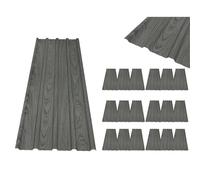 BIRCHTREE Roof Sheets 18x Corrugated Garage Carport Shed Metal Roofing Panels Wood Grain Grey
