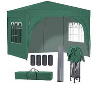 Birchtree Waterproof 3M X 3M Heavy Duty Pop Up Gazebo Marquee Garden Awning Party Tent Canopy 600D Polyester Steel Frame Green