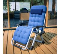 Birchtree Zero Gravity Chairs Sun Recliner Lounger With Cushion Foldable Chair Patio Garden Blue