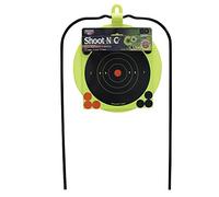 BIRCHWOOD CASEY Ground Strike Hanging Plate Resealable Target Kit for Shooting - Durable Long-Lasting Highly Visible Yellow 8" Plate Self-Healing Target Rated for .22 Caliber & Up