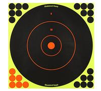 Shoot-N-C 12 Inch Bullseye Targets - 5 Count Pack with 120 Pasters, Black/Red/Yellow
