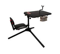 BIRCHWOOD CASEY Xtreme Adjustable Shooting Bench with Thick Padded Back Rest, Seat, Cup Holder, Ez Access Gear Basket & Gear Hook