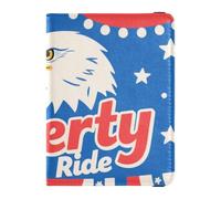 Bird 4th Of July Independence Day Liberty Ride Blue Red Leather Passport and Vaccine Card Holder Combo for travel Vaccine Card Holder Cover Combo Travel Passport Wallet for men Ultra Slim, bird 4th of