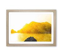 Bird Above The Channel Islands Painting Framed Print | A2 Oak Framed Wall Art | Ready to Hang | Modern Historical Picture | Living Room Bedroom Lounge Office