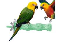 Bird Achimes For The Cage - Natural Wood Stand, Textured Branch, Non Slip | Climbing Training Accessory For Cockatiel Parakeet Lovebird Budg