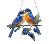 Bird Acrylic Window Pendants - Colorful Shelf Decor With Chain - Bird Suncatchers For Window Hangings - 2D Acrylic Birds Centerpiece, Window Panel Decor For Home, Studio, Restaurant