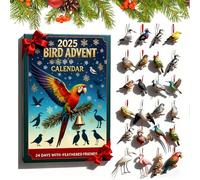 Bird Advent Calendar 2025,Christmas 24 Days Countdown Advent Calendar,2D Acrylic Bird Figurines Ornament Decoration for Christmas Tree,Eagle Birds Ornament Countdown Calendars for BirdLovers Families