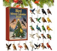 Bird Advent Calendar 2025,Christmas 24 Days Countdown Advent Calendar,2D Acrylic Bird Figurines Ornament Decoration for Christmas Tree,Eagle Birds Ornament Countdown Calendars for BirdLovers Families
