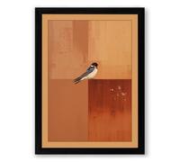 Bird Against Geometry Modern Framed Wall Art Print A3 (42×29.7cm) Black, Wall Decor for Living Room, Bedroom, Office & Home, Ready to Hang, Art Gift