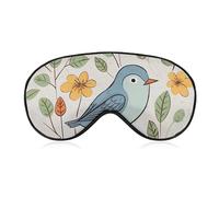 Bird and Flower Eye Mask, Side Sleeping Mask Light Blindfold Sleeping Mask Nose Pad and Elastic Band for Children Women and Men
