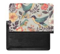 Bird And Flower Pattern Passport Cover Protector Rfid Blocking Passport Holder Id Card Holder Secure Travel Wallet Organizer for Passport Tickets Credit Cards, style, One Size